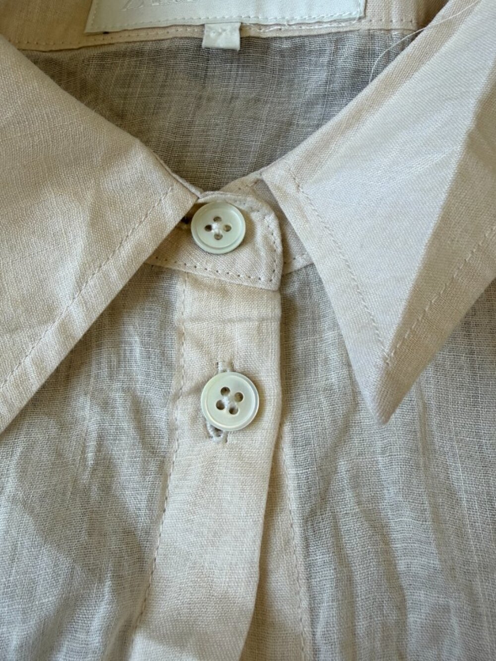 Zara ZW Collection Women Ecru 100% Ramie Shirt Size S NWOT - Picture 8 of 8